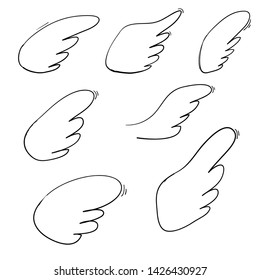 handdrawn angel wing doodle illustration icon