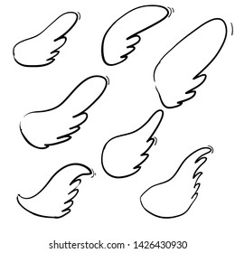 handdrawn angel wing doodle illustration icon