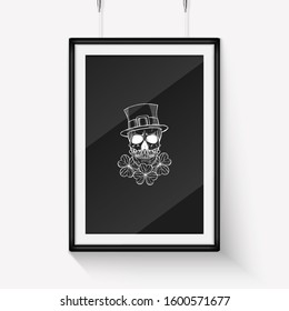 Handdrawn angry skull of leprechaun