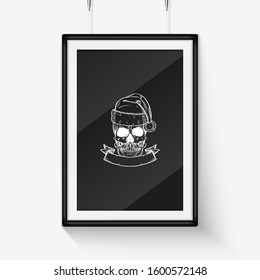 Handdrawn angry skull of Santa Claus