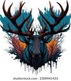 Handdrawn animal head,in modern trendy style.Great for clothing designs