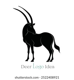 Hand-drawn animal silhouette, A mammal standing on white background, A Idea for company branding