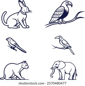 Hand-Drawn Animals Icon Vector Illustration Collection