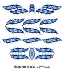 Hand-drawn Arabic border. Majolica. Vector
