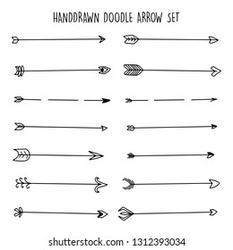 Handdrawn archery arrows, borders. Vector icon element - EPS
