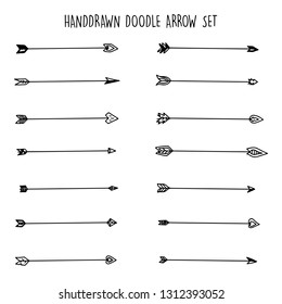 Handdrawn archery arrows, borders. Vector icon element - EPS
