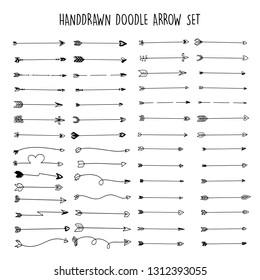 Handdrawn archery arrows, borders. Vector icon element - EPS
