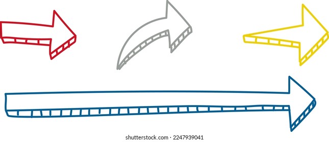 Hand-drawn arrow 3D style (black line, no paint)