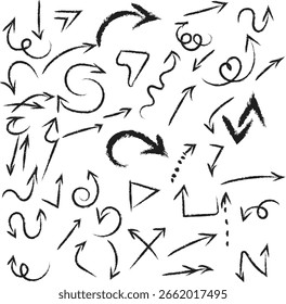 A hand-drawn arrow alphabet vector set offers unique design elements for any creative project	