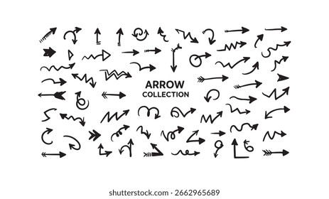 Hand-Drawn Arrow Collection for Navigation and Direction