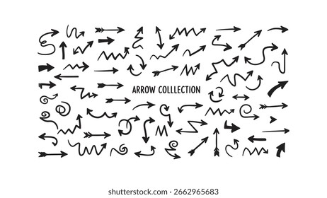 Coleção de Setas Desenhadas à Mão para Navegação e Fluxo