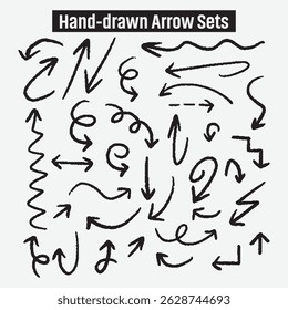 Hand-drawn arrow collection vector icon set