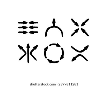 Handdrawn arrow and direction vector icons