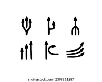 Handdrawn arrow and direction vector icons