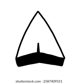 Handdrawn arrow. Doodle sketchy pointer mark, simple black pencil direction sign. Vector isolated illustration.