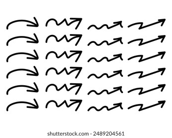 Hand-drawn arrow icons set vector