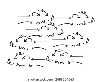 Hand-drawn arrow icons set vector