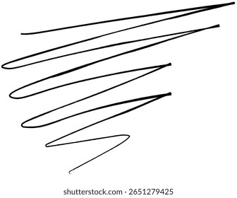 Handdrawn Arrow Line Art Black