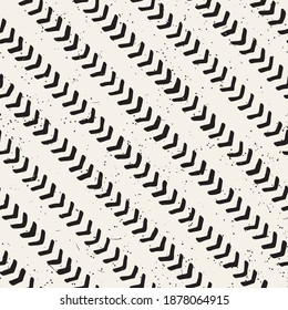 Hand-drawn arrow lines geometric seamless pattern. Monochrome black and white ink strokes. Abstract vector background texture.