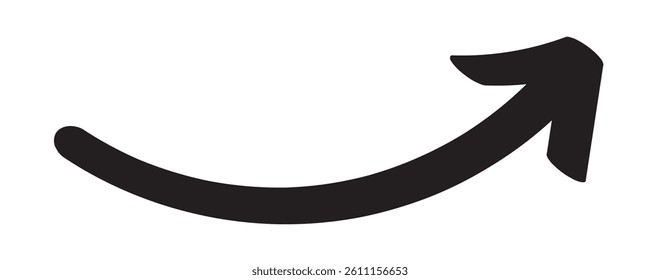 hand-drawn arrow marker. Hand-drawn brush stroke arrows on transparent background. Black charcoal ovals and arrows strokes different forms. Hand drawn vector arrows doodle set on white background.