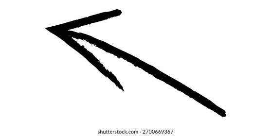 Hand-drawn arrow marker isolated transparent background. Hand drawn brush stroke arrows. PNG