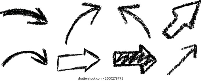 Hand-Drawn Arrow Pointing Vector Illustration Set