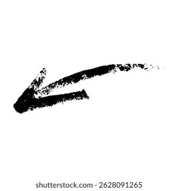 Seta desenhada à mão definida com traçados de pincel, rabiscos e linhas esboçadas. Texturas divertidas de giz de cera, giz e lápis criando um efeito divertido. Ilustração de vetor plano isolada em fundo branco.