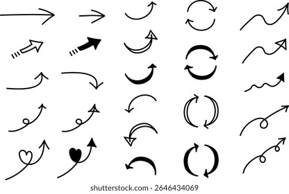 Hand-drawn Arrow Set Vector Illustration