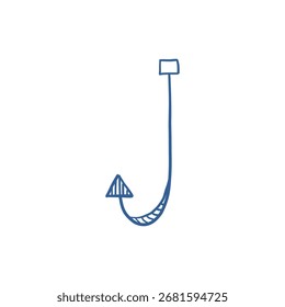 Esboço de seta desenhada à mão como símbolo de navegação, ponteiro gráfico à mão livre para design de direção e orientação.