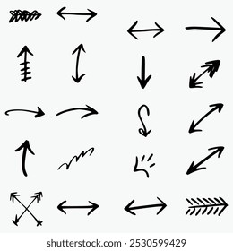 Vetores de seta desenhados à mão perfeitos para design de interface do usuário, infográficos e apresentações