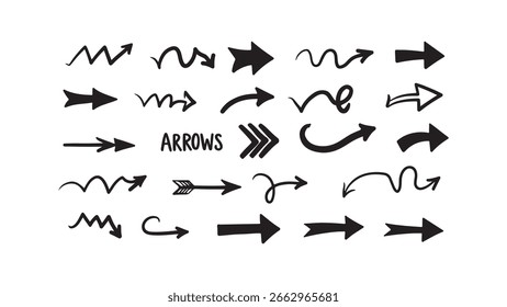 Hand-Drawn Arrows Collection for Navigation and Direction