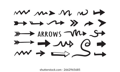 Hand-Drawn Arrows Collection for Navigation and Direction