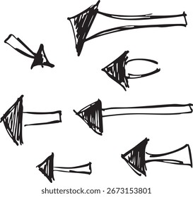 Hand-drawn Arrows Collection ..Vector illustration