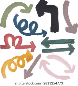 Hand-Drawn Arrows Elements Set Watercolor