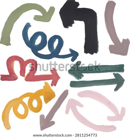 Hand-Drawn Arrows Elements Set Watercolor