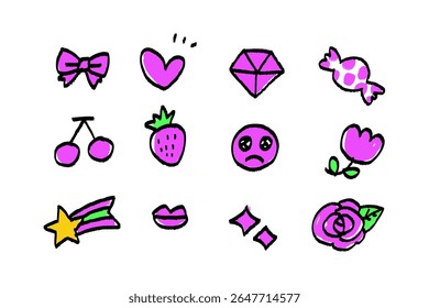 Hand-drawn Arrows and Marks – Rough Black Ink Sketch Icons