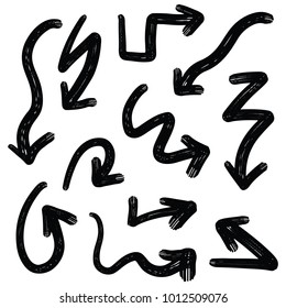 Handdrawn arrows set