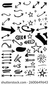 Hand-drawn arrows, stars, and design elements.  Perfect for design projects