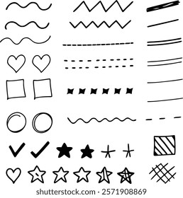 hand-drawn arrows and swirls in various styles,