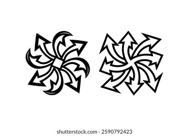 Hand-drawn Arrows in Various Directions, Perfect for Presentations or Designs