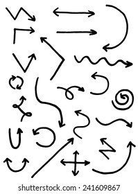 Hand-drawn arrows. Vector illustration