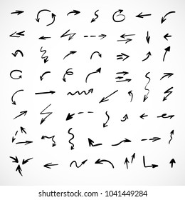 hand-drawn arrows, vector set