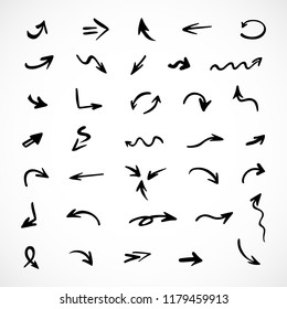 hand-drawn arrows, vector set
