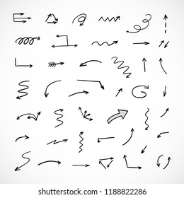 hand-drawn arrows, vector set