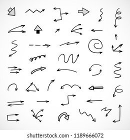 hand-drawn arrows, vector set