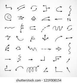 hand-drawn arrows, vector set