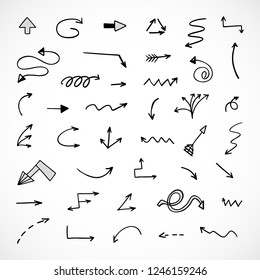 hand-drawn arrows, vector set