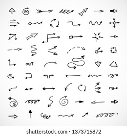 hand-drawn arrows, vector set