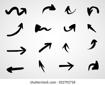  hand-drawn arrows, vector set 