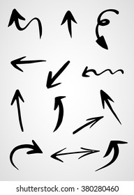 hand-drawn arrows, vector set